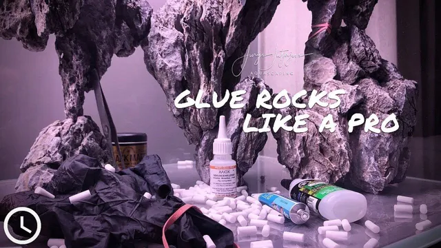 how to glue aquarium rocks together