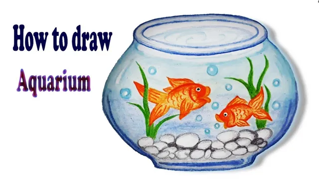 how to draw fish aquarium easy