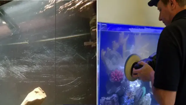 how to fix aquarium glass scratches