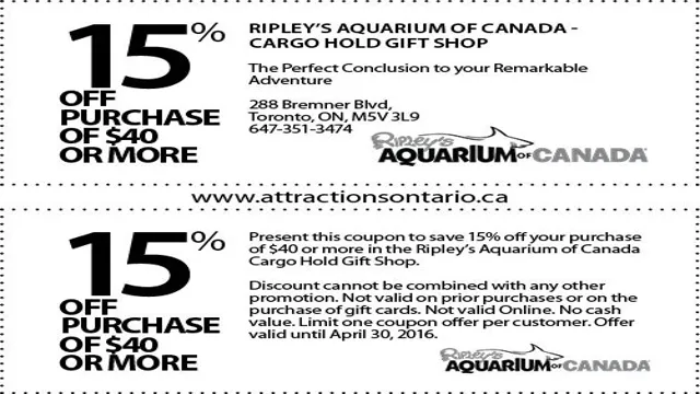 how to get a discount at ripley's aquarium