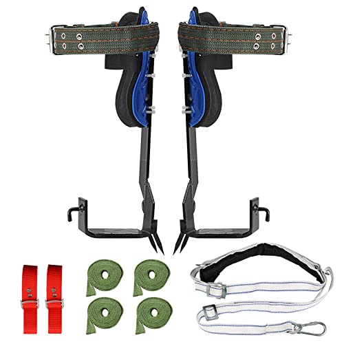 TWSOUL Tree Climbing Spikes Set with Adjustable Belt, 2 Gears ...