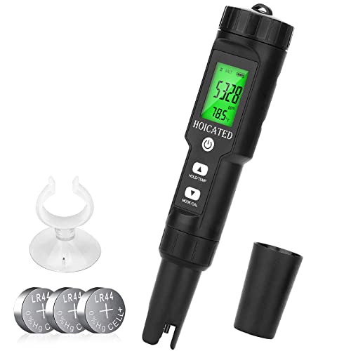 HOICATED Salinity Meter Digital Saltwater Pool Tester Large Range 0-200ppt ...