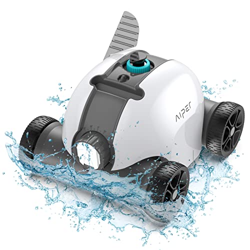 AIPER Cordless Robotic Pool Cleaner, Pool Vacuum with Upgraded Dual-Drive ...