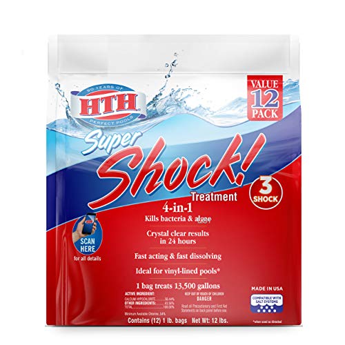 HTH 52026 Super Shock Treatment Swimming Pool Chlorine Cleaner, 1 ...